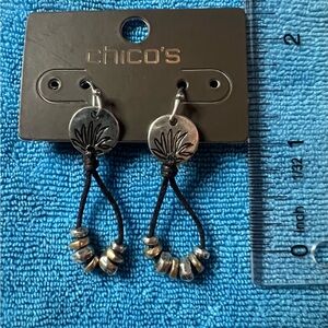 Chico's Silver and Black Earrings